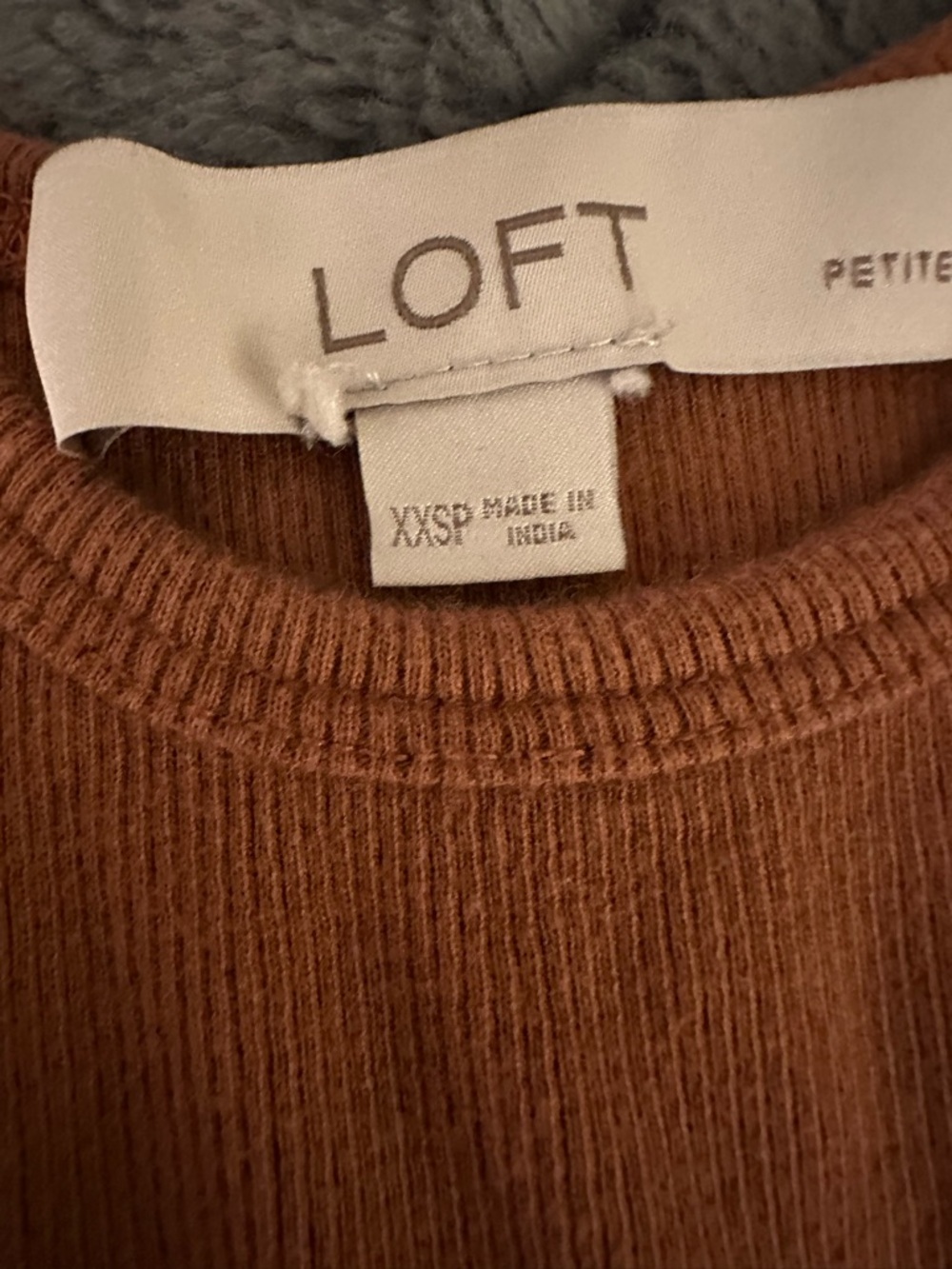 LOFT Rust Tie-Strap Ribbed Tank Top - Picture 2 of 3